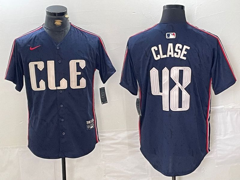 Men Cleveland Indians #48 Clase Blue City Edition Nike 2024 MLB Jersey style 1->cleveland indians->MLB Jersey